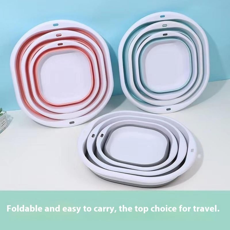 Dalan 3-piece folding washbasin set, foldable dishwasher basin, space-saving folding sink, suitable for apartments, camping, dishwashing, fruit and beverage container, hiking, and household use (Pink) - Image 3